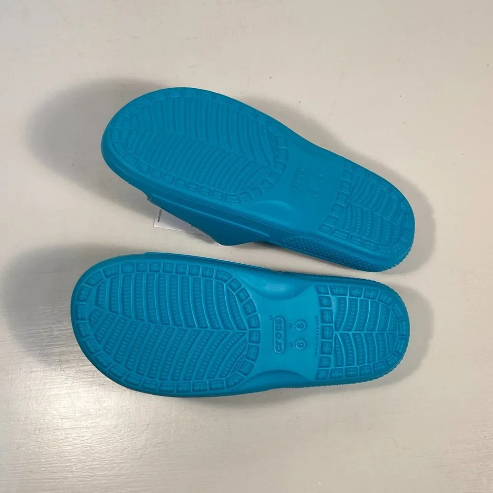 Crocs Classic Aqua Blue Slide Sandals Women Size 8 / New_7
